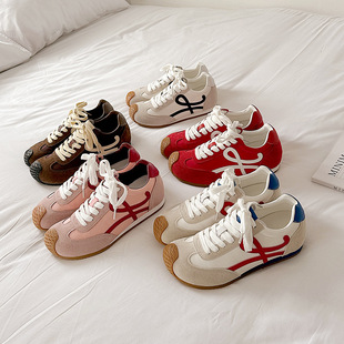 Grape Mom studiolee Wang Yibo Same Style Asymmetrical Large Toe Lace-up Casual Style Forrest Gump Training Shoes for Women