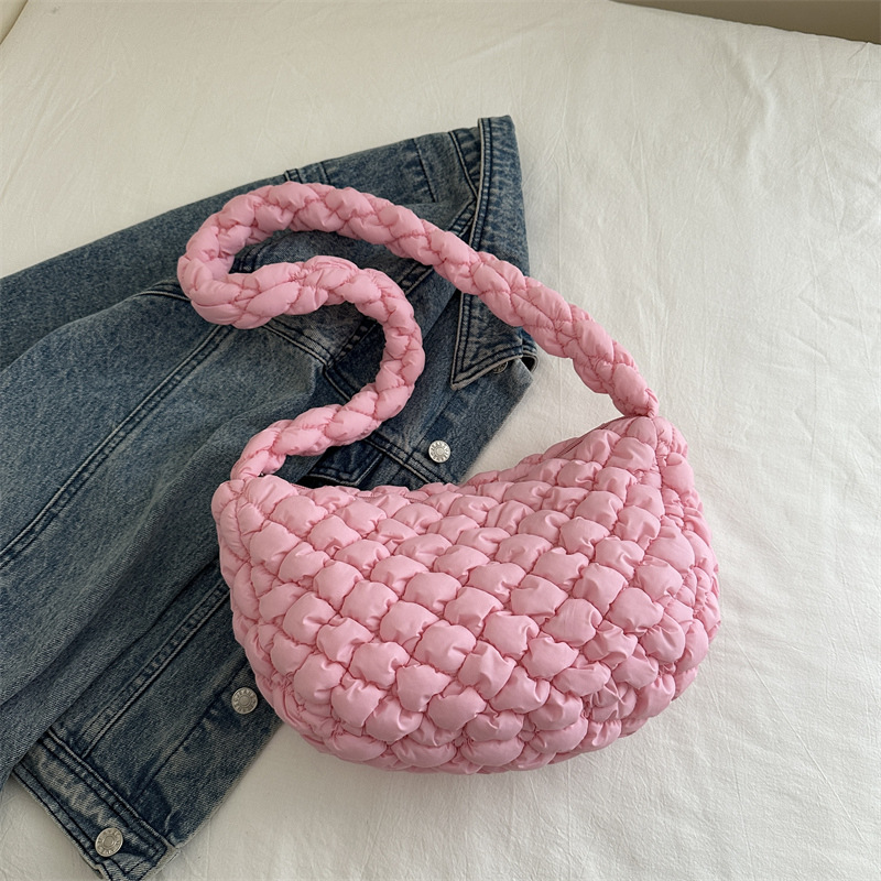 Pleated Dumpling Shoulder Bag For Women Versatile Cloud Handbag_voghion.com