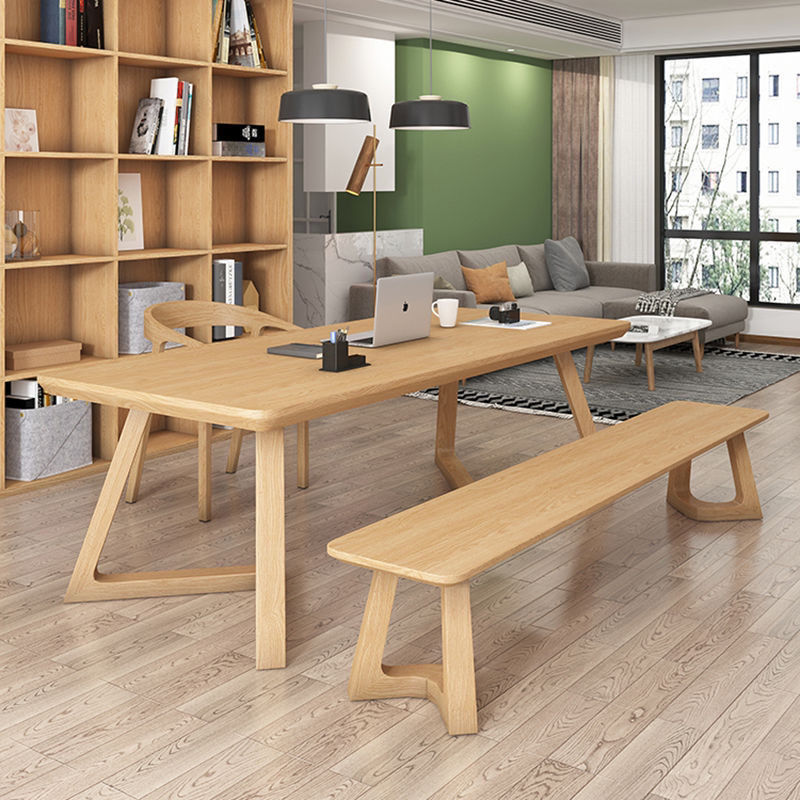 zsr北歐全實木客廳大長書桌家用長方形桌子簡約長條桌雙人書桌學