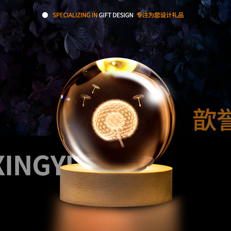 Luminosa galaxia cristal bola noche luz galaxia cristal artesanía 3D láser interior talla Regalo de Cumpleaños decoración creativa