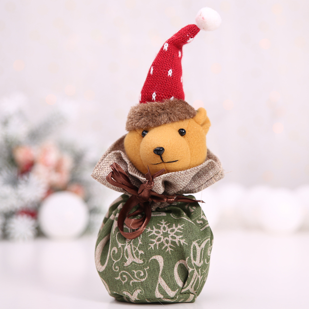 Christmas Decorative Products linen Bag Cartoon Old Snowman Children's Gift Bag_voghion.com