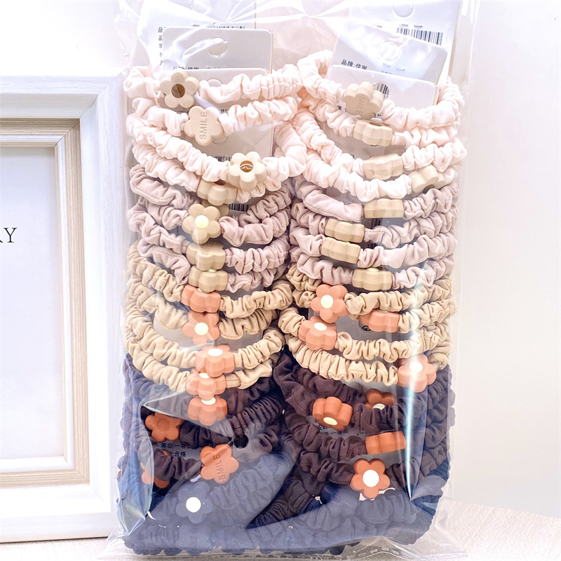 Orden tarjeta 4,0 gruesa pequeña TELA ESCOCESA intestino grueso banda de pelo de las mujeres banda de pelo banda de goma dos yuanes tienda de accesorios para el cabello al por mayor