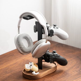 Installation-Free Walnut Headset Stand Wooden Switch Gamepad XBOX Solid Wood Storage Shelf