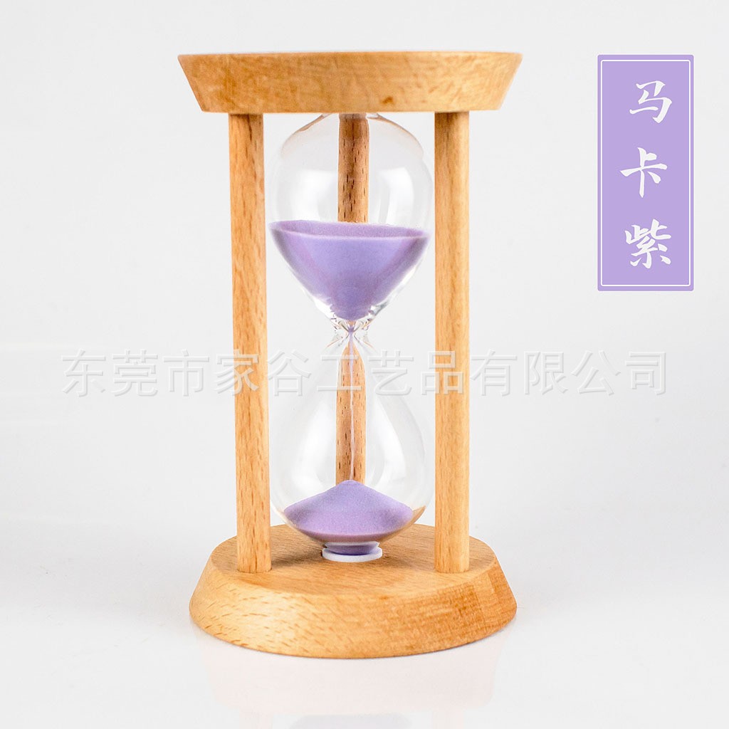 メーカー直売卸売り原木三柱円形タイマー砂時計創意置物木質時間砂時計タイマー