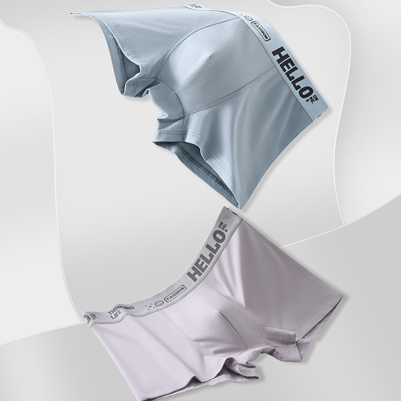 Ropa interior masculina de algodón puro para otoño e invierno, calzoncillos bóxer antibacterianos de cintura media para hombre, paquete de cuatro, transpirables y antibacterianos para jóvenes