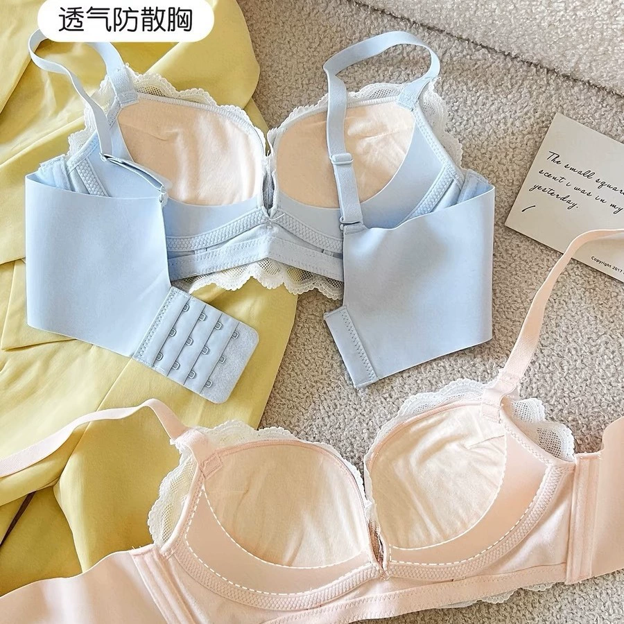 Lace underwear, push up bra, wireless bra, supporting bra top