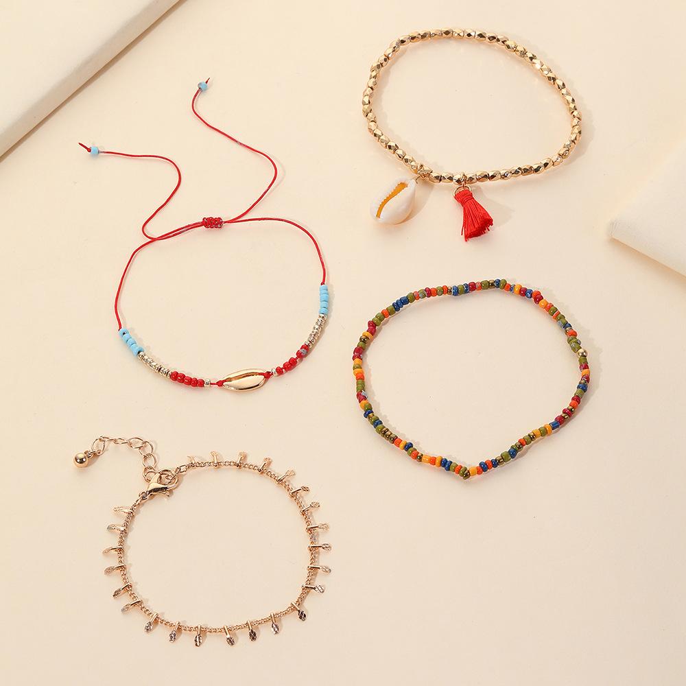 Ethnic Style Round Alloy Beaded Shell Bracelets display picture 1