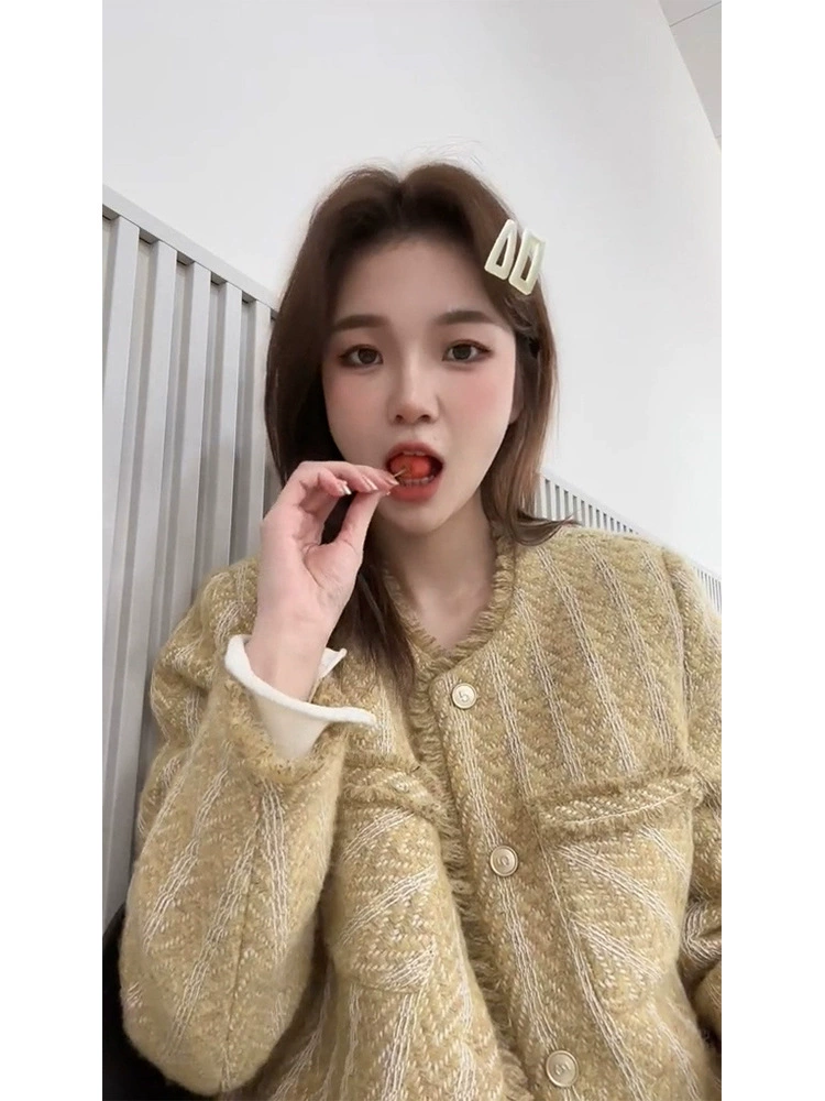 Женское подходящее ко всему короткое желтое пальто в стиле French Fried Street Chanel, новинка ранней весны 0950, на весну и осень