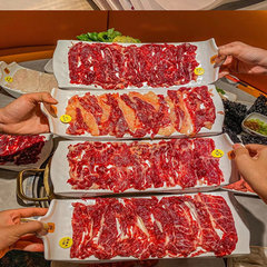 メラミンは磁器の牛肉の皿の鍋の肉をまねて牛肉の皿を詰めます。