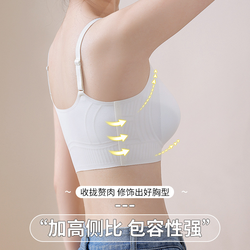 Sujetador para niña, fácil de viajar, pecho pequeño, grande, sin costuras, sujetador sin anillo de acero, ropa interior, ropa interior ajustable