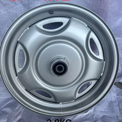 Motorcycle wheel hub load electric three-wheel steel - 400-12-front-wheel-15-hole-130-hub-silver