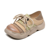 以一 Весенне-летние новые туфли из воловьей кожи с верхним слоем, повседневные универсальные модные туфли в стиле ретро, женская обувь на мягкой подошве, женская обувь