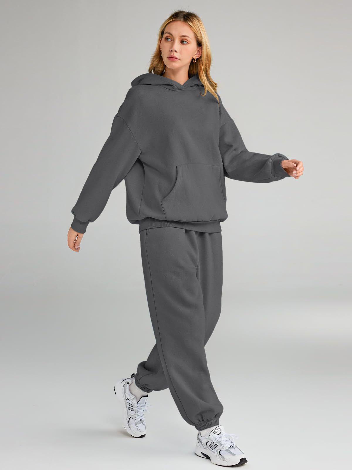 ActiveGo European And American Autumn Winter Women's Two-Piece Hoodie Loose Casual Long Pants Sportswear Set In Stock_desvips.com