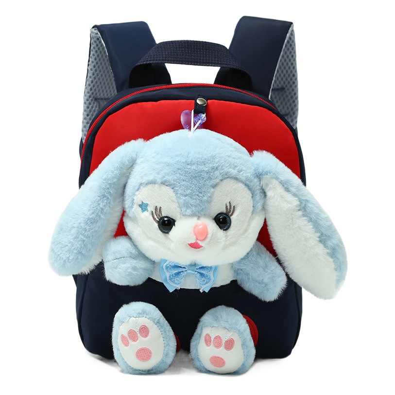 Mochila para niños para 1-6 años de edad nueva muñeca de peluche de dibujos animados mochila desmontable macho y hembra bebé conejo Mochila pequeña