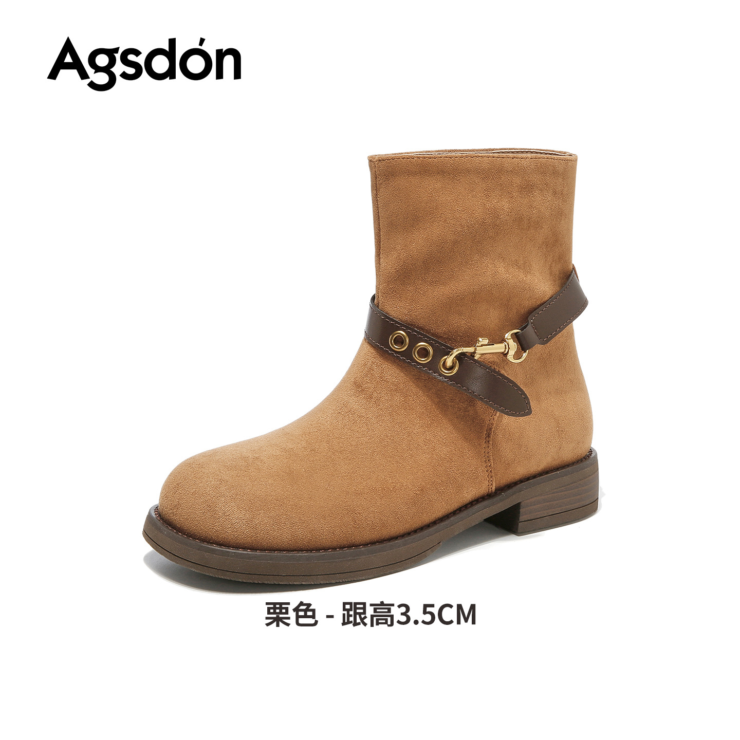Augusto Lion Denmeillard botas cortas para mujeres 2026 nuevo otoño invierno botas de talón medio botas delgadas botas Martin botas image 7