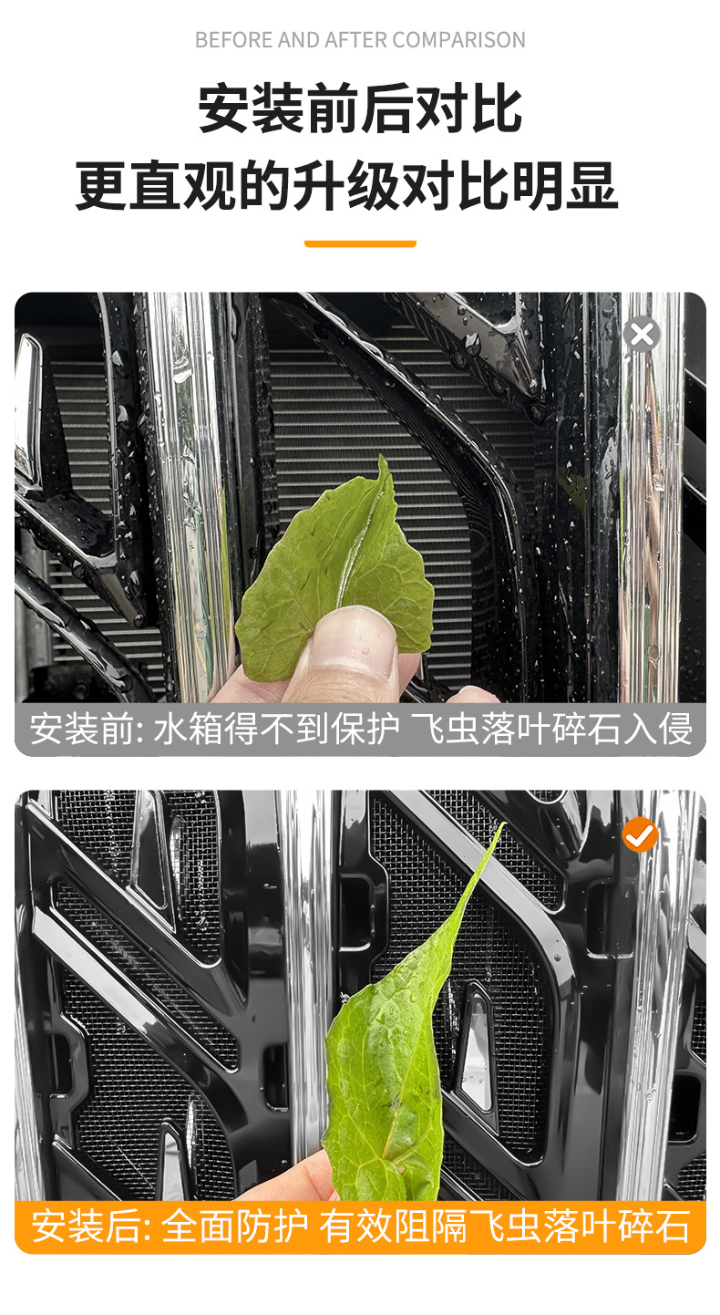 Suitable for Hongqi HS5, integrated welded car anti-insect net, front grille special modification decorative strip accessories
