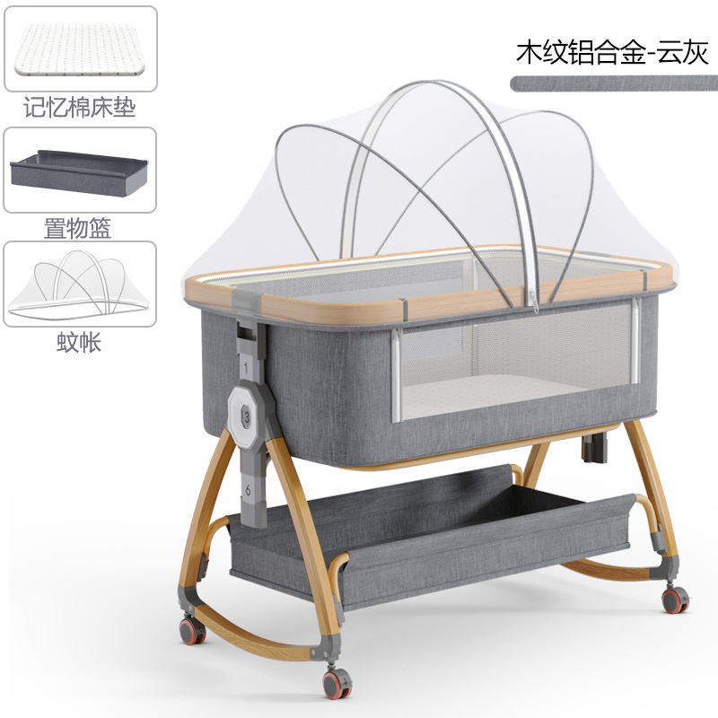 Cuna de bebé recién nacido cama costura Cama grande Baby Shaker BB cama de los niños cuna cama multifuncional móvil plegable