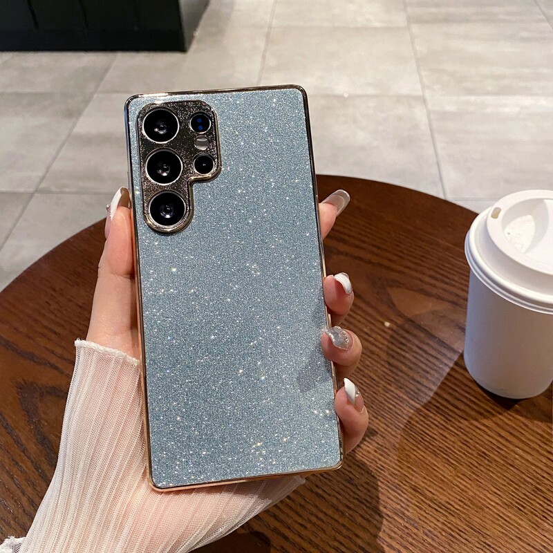 Electroplated Fine Glitter Suitable for Samsung Galaxy S25 Mobile Phone Case All-Inclusive Lens A56 Anti-Fall S24Ultra Protective Cover