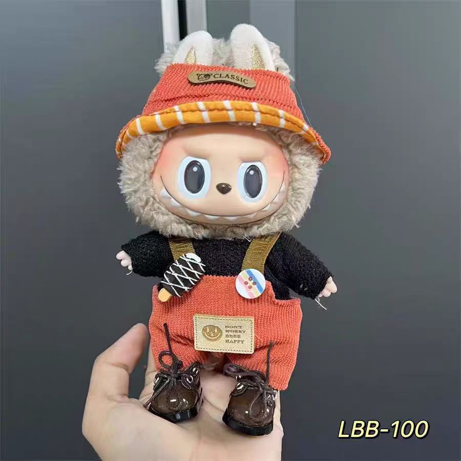 17 cm LABUBU una y dos generaciones de muñecas de polilla universal caja ciega fiesta pequeña falda de viento serie de accesorios de ropa de bebé