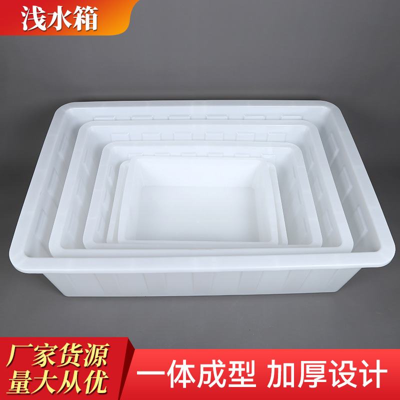 浅水箱现货批发加厚PE塑料方箱耐用塑料水箱加厚大号长方形浅水箱