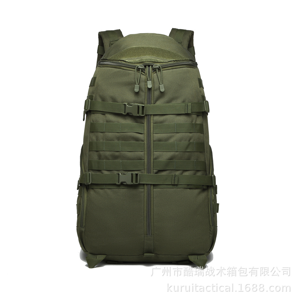 (2개) 야외 55L 전술 배낭 900D 폴리 에스터 방수 직물 PP 두꺼운 짠 다기능 벨트 등산 가방