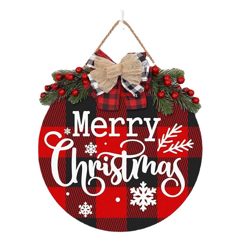 Трансграничный американский рождественский деревянный приветственный дом искусственный лист лук декоративный венок christmas дверной кольцо