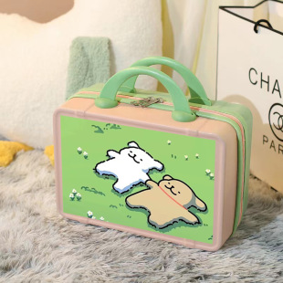 Cute Cartoon Cosmetic Case 14inch Suitcase Accompanying Gift Box Small Suitcase Mother's Box Travel Case