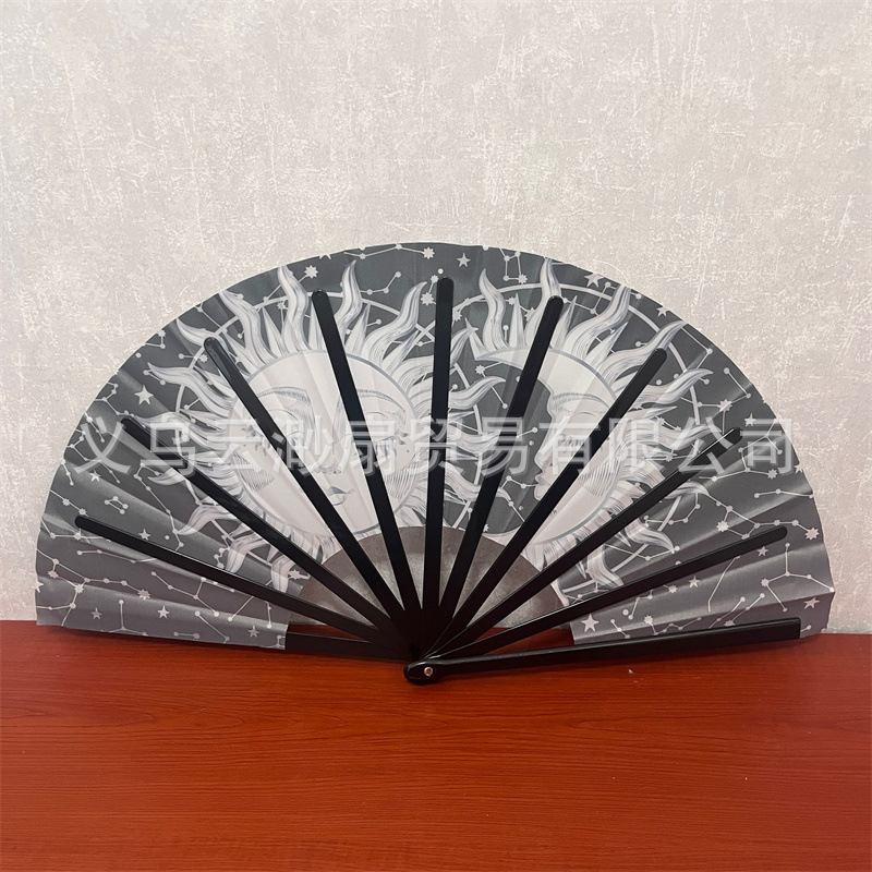 Personalizado a medida, impresión a doble cara, ventilador publicitario, estilo caliente de Amazon, ventilador plegable de 10 pulgadas y 8 pulgadas, ventilador de kung fu