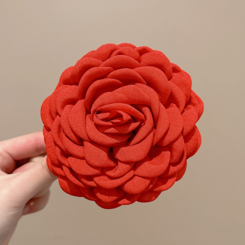 超仙唯美玫瑰花发饰仿真花夹海边度假风抓夹拍照绝美半扎发鲨鱼夹|undefined