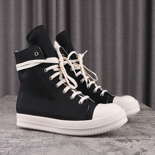 D122 thick-soled black canvas new canvas women's ro high-top shoes for men  Korean version of the trend super hot spring and autumn style