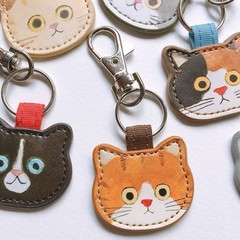 日系eco ute子猫シリーズのキーホルダーeminettかわいい革キーホルダー装飾バッグストラップ