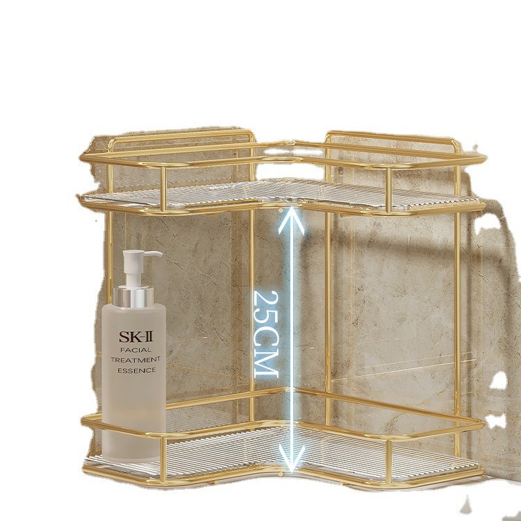 Luz de lujo baño estante de almacenamiento mesa de triángulo acrílico lavado a mano lavabo baño inodoro estante de almacenamiento de esquina