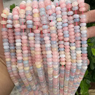 stone optimization abacus beads loose | Zərgərlik ara hissələri - optimized-morganite-58mmabout-70-80-pieces-white-stone-optimized