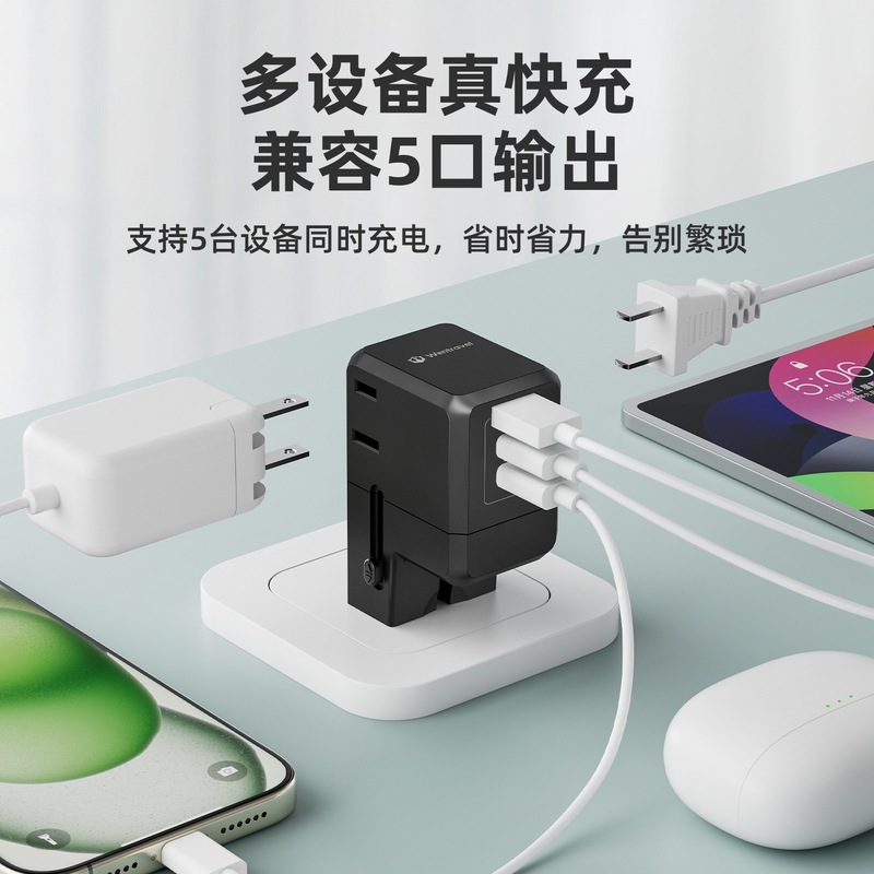 Global Communication Adapter Plug 2C1A Socket Converter Multifunctional Travel Power Adapter Factory