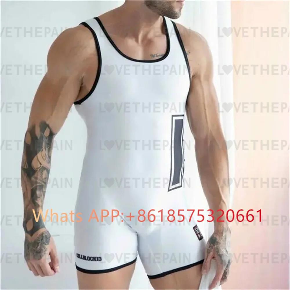 Club 13 Men's Wrestling Uniform Single-Piece No-Seam Gym Wrestling Clothing Speed Pants Cycling Quick-Dry