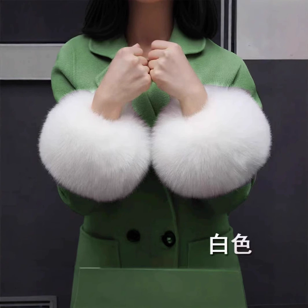 Новые модные зимние манжеты из меха лисы, меховые браслеты, женские грелки для рук, защита для запястий, аксессуары для одежды