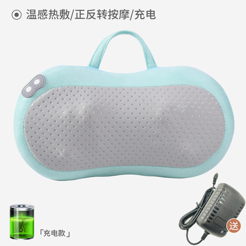頚椎マッサージ器頚部マッサージ枕車載電動計肩首熱敷腰背中加熱落花生枕家庭用|undefined