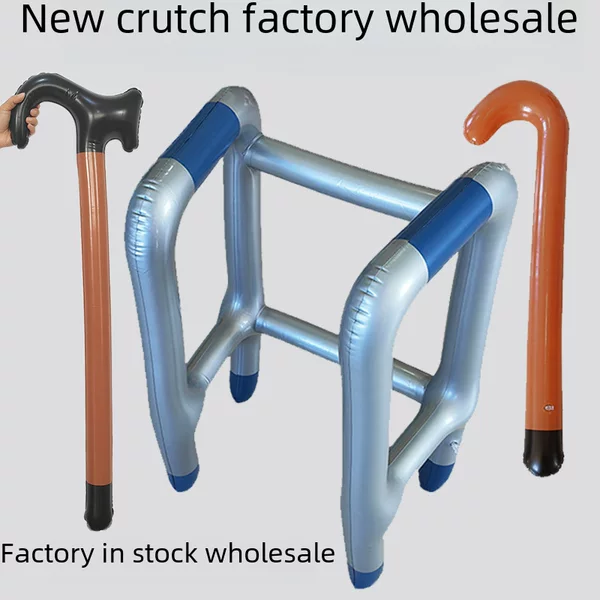Cross-Border Wholesale Inflatable Walker Crutches Halloween Disabled Handrail Props Inflatable Walker Manufacturer