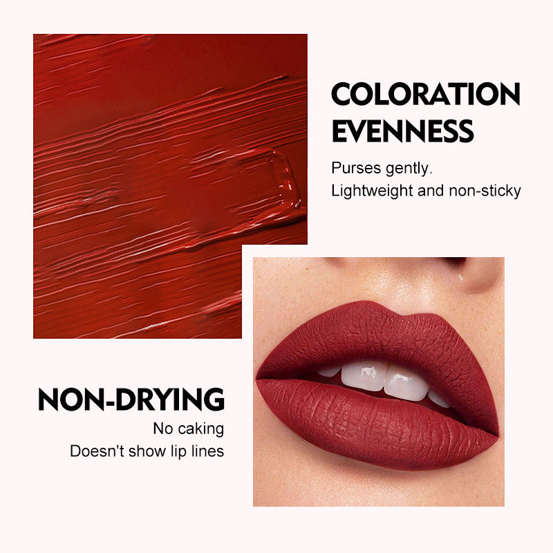 Exklusiver Lippenstift mit zwei Enden, Lipgloss, sanftes mattes Finish, nicht klebrig, langanhaltend, feuchtigkeitsspendend und mattes Lippen-Make-up._voghion.com