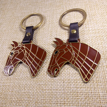 創意馬年馬上有錢金屬鑰匙扣掛件 賽馬運動紀念收藏品鑰匙飾品