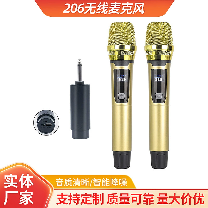 Беспроводной микрофон 2,4 г, V-сегмент, анти-воя, сценический, ручной динамический микрофон K-Singer, компьютерный микрофон для прямой трансляции, трансграничный