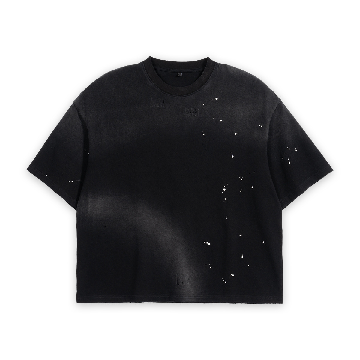 ETAI Hombre| Suelta corta inyección de tinta de caballo de algodón de alta calidad pesado de hombro caer camiseta desgastada image 7
