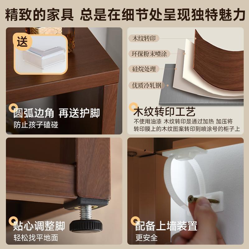 加漫落地钢制格子柜木纹整墙落矮置物架地客厅收纳柜自由组合书柜|undefined