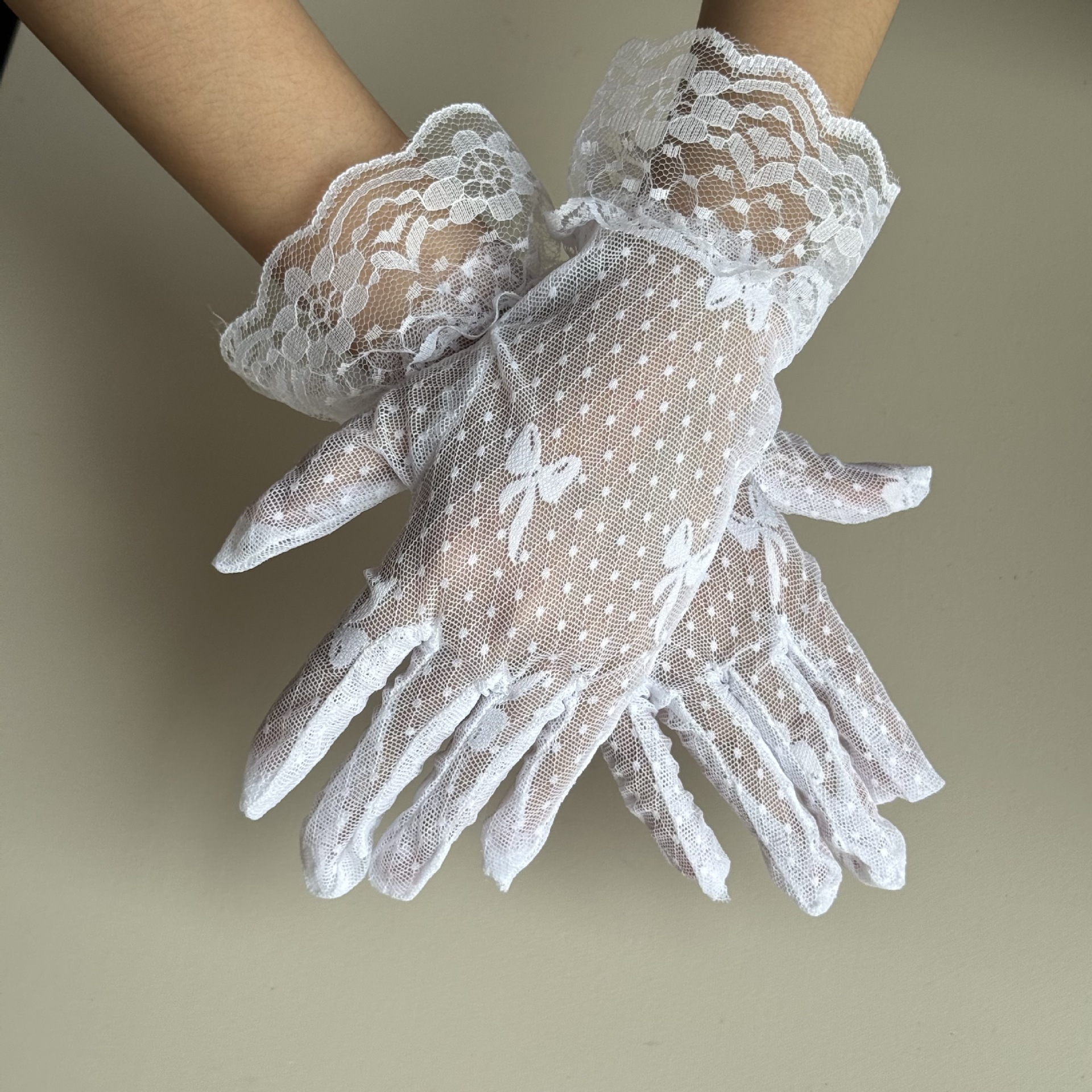 Lace Women's Bowknot Summer Sun Protection Gloves Wedding Gloves Nail Art Wholesale Dropshipping in Stock Mixed Batch