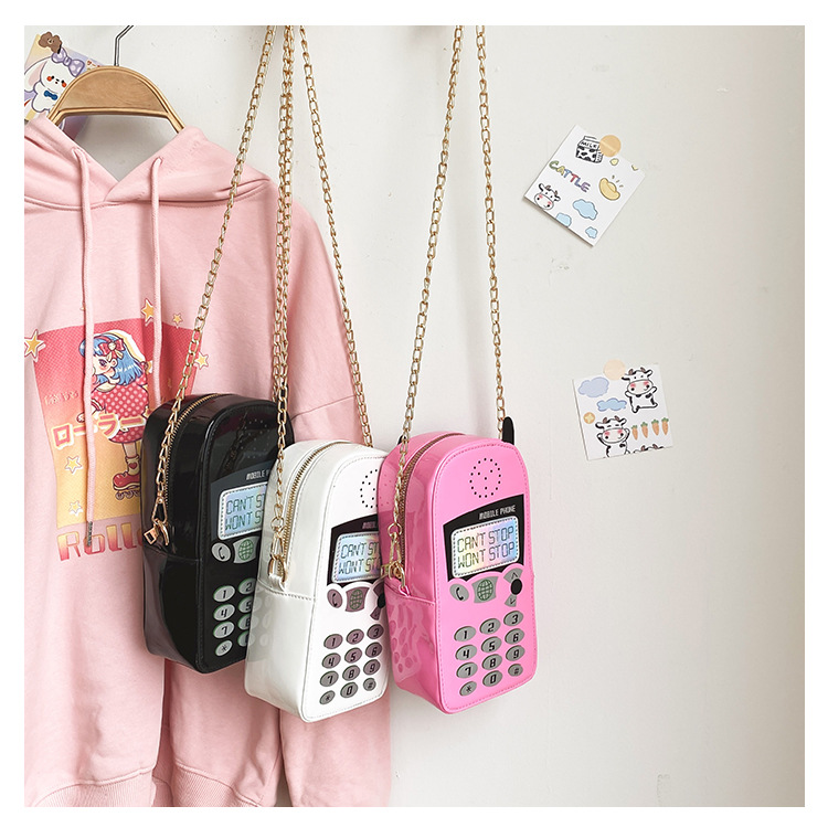 creative mobile phone bag new personality fashion chain shoulder bag texture pu messenger bagpicture6