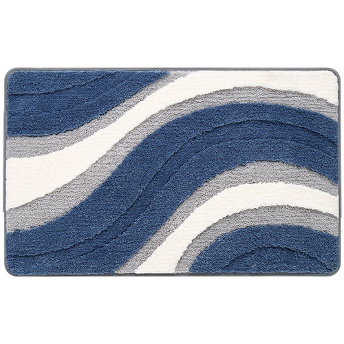 Simple style flocking absorbent floor mat Home bathroom non-slip mat Bedroom door carpet Toilet thickened mat