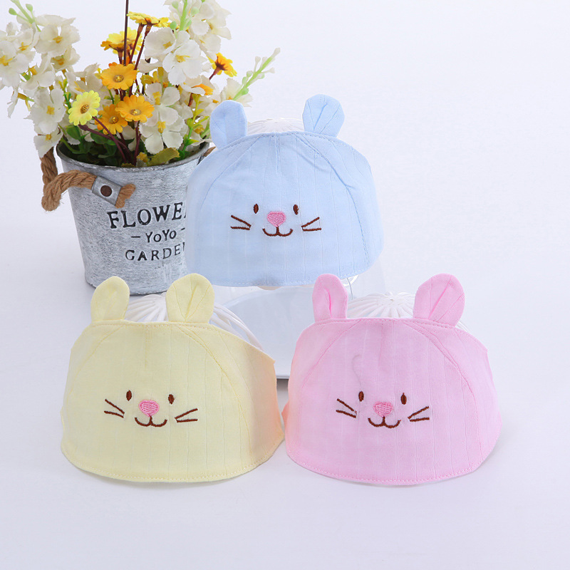 Manufactor Direct selling Newborn Hat pure cotton summer baby Summer hat Embroidery Rabbit ears baby Empty top Tire cap