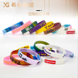 源头厂家定制硅胶手环印刷logo凹刻凸刻运动学生手环夜光拍拍圈