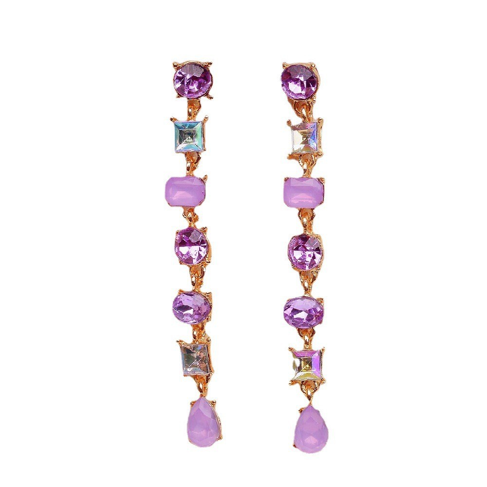 Simple Style Water Droplets Alloy Inlay Rhinestones Women's Drop Earrings display picture 2