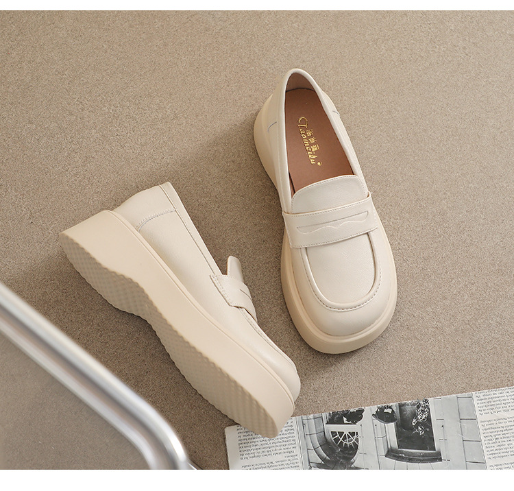 Retro Damen Loafers Im Britischen Stil Mit Dicker Sohle_voghion.com